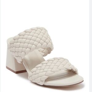 Steve Madden Daphne Beige Cream Braided Heels Sandals Size 5.5